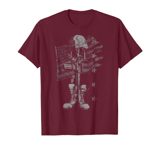 American Flag Battlefield Cross T-Shirt