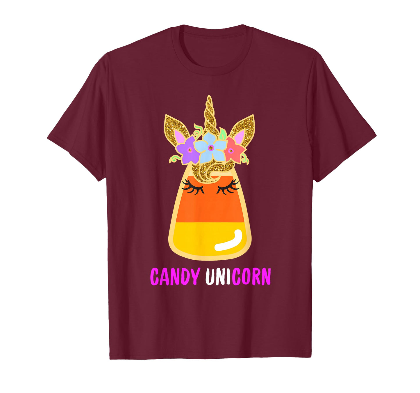 Candy Corn Unicorn Shirt, Halloween Unicorn for Girls T-Shirt