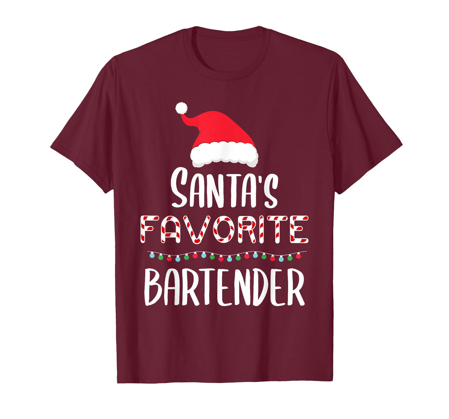 Santas Favorite Bartender Pajamas - Xmas Bartender Costume T-Shirt