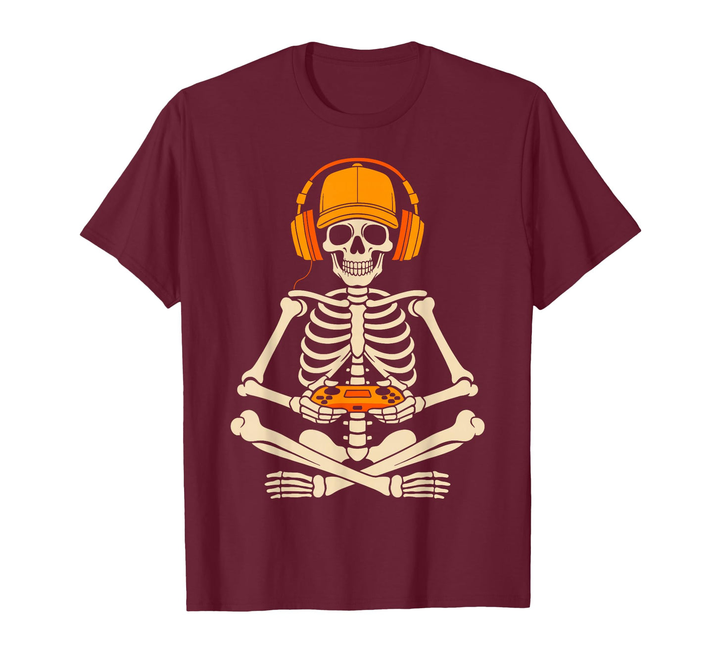 Skeleton Gamer Halloween Video Gaming Boys Girls Men Women T-Shirt