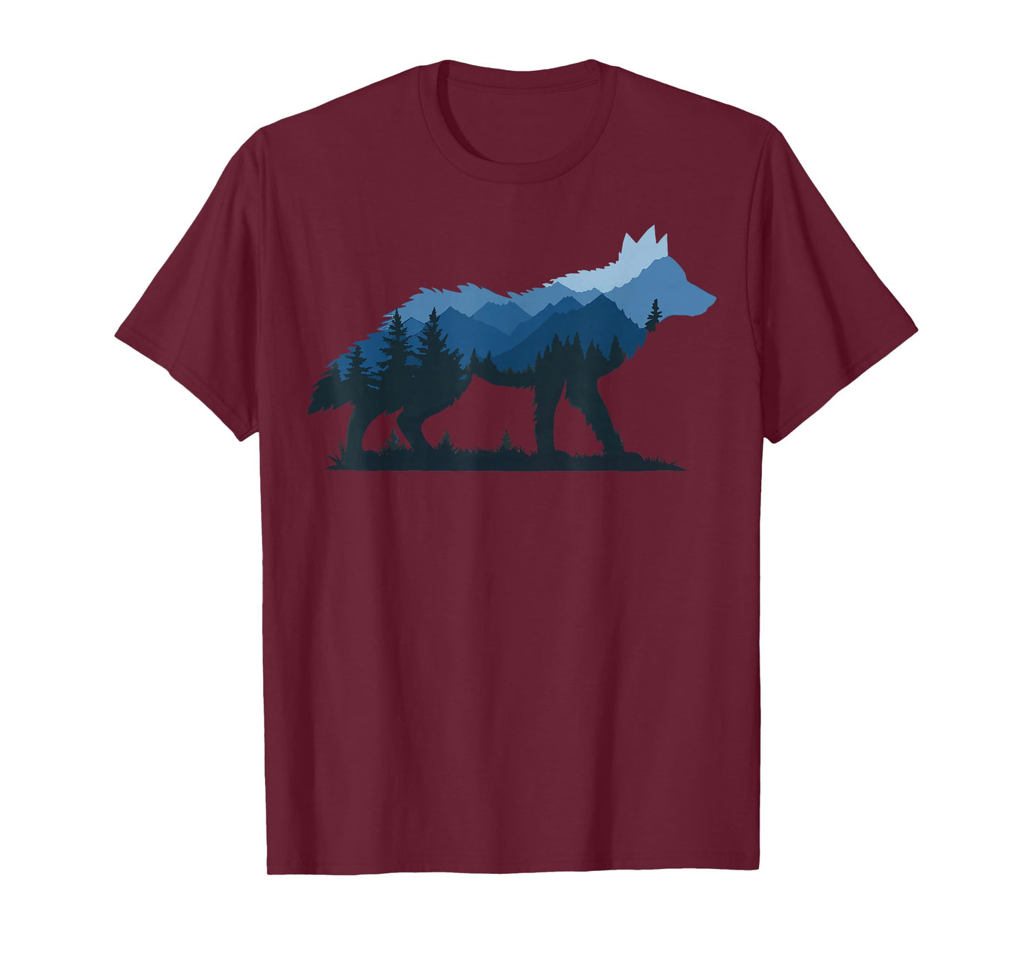 Wildlife Animal Hiker Camper Wolf Forest Nature T-Shirt - Men's Black Small Crew Neck Short Sleeve Classic Fit Modern Classic Lightweight Imported Cotton Blend Machine Wash Unisex-Adults, Unisex-Kids