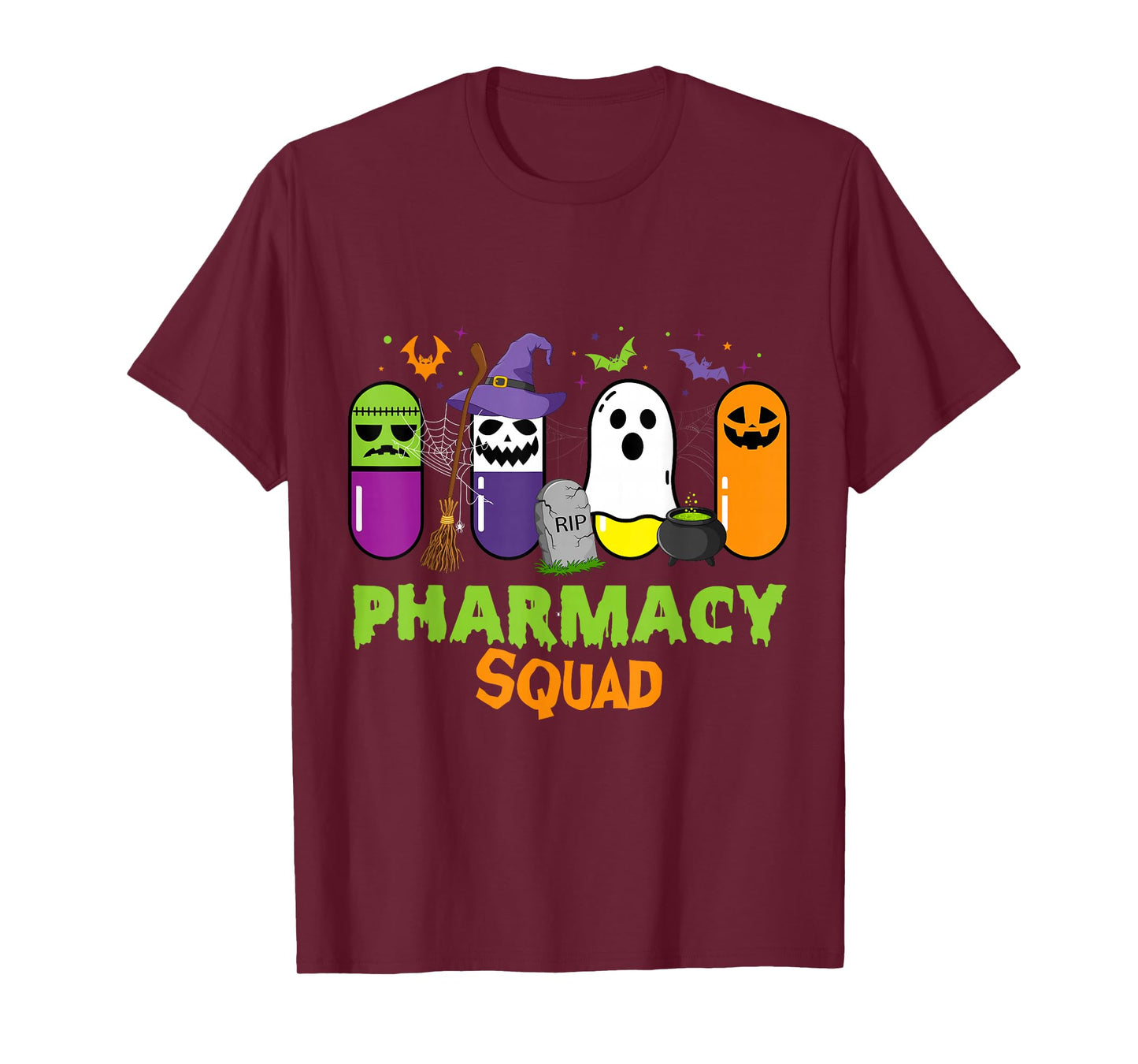 Funny Halloween Pills Pharmacy Squad Costume Pharmacist Tech T-Shirt