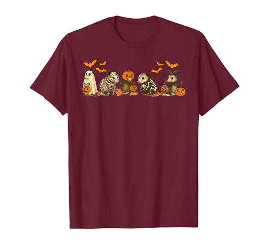Spooky Opossum Skeleton Mummy Ghost Witchy Possum Halloween T-Shirt