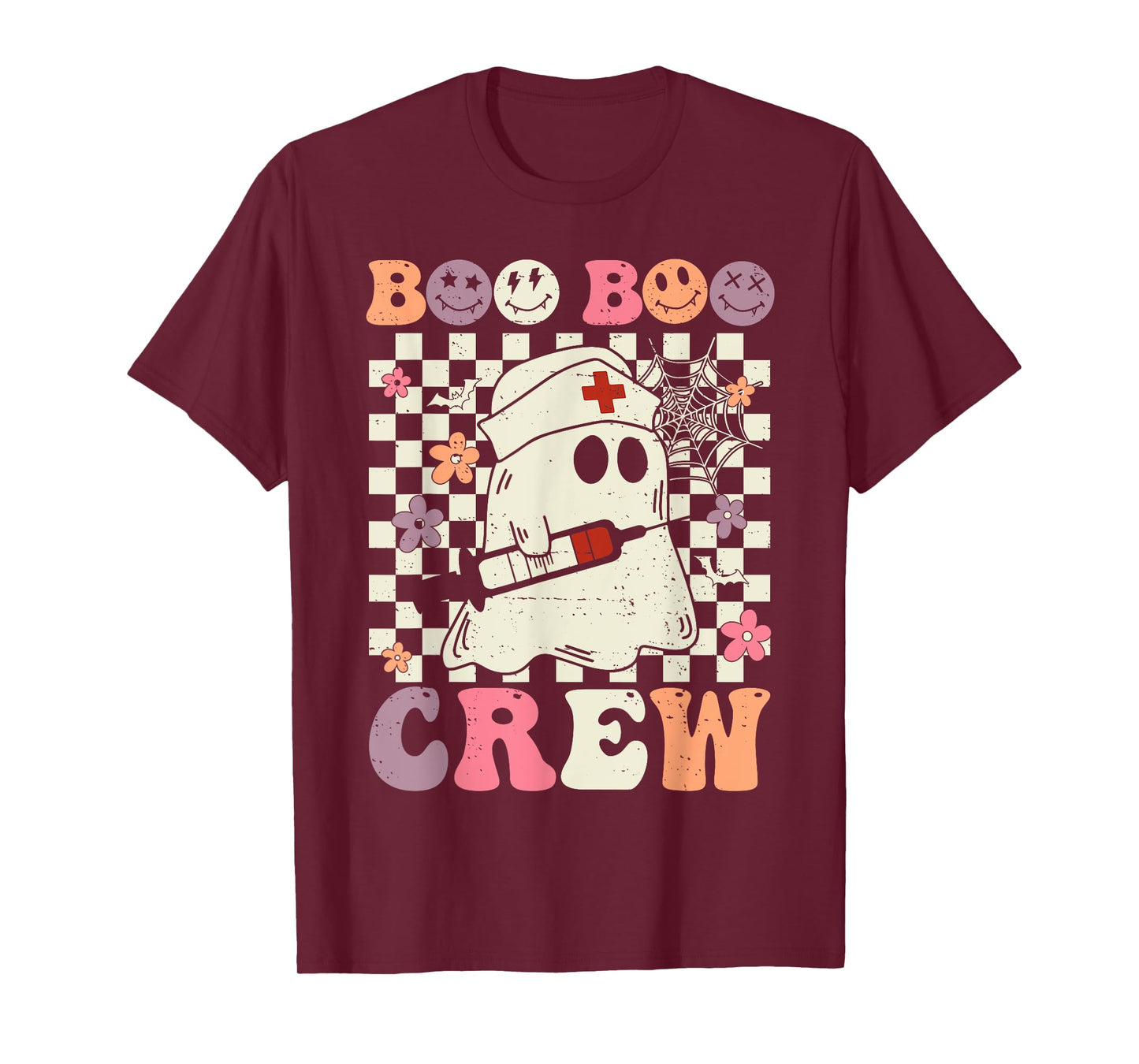 Retro Boo Boo Crew Nurse Halloween Ghost Nursing T-Shirt