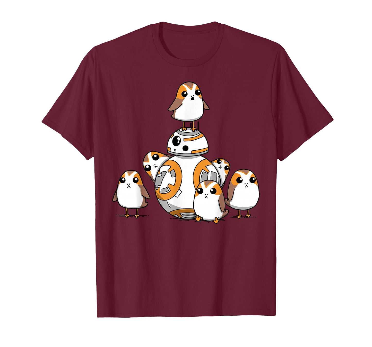 Star Wars Porgs Having Fun With BB-8 Portrait T-Shirt