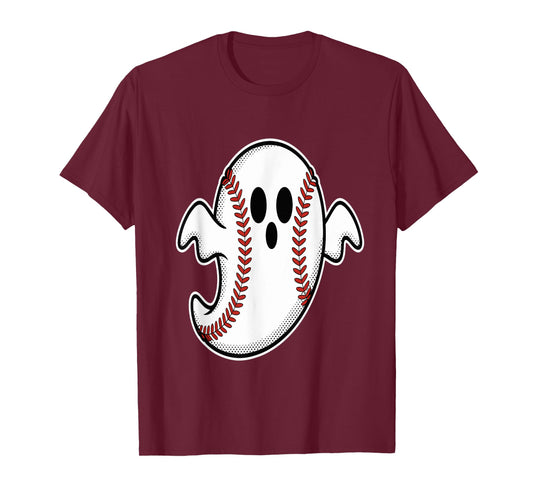 Ghost Baseball Halloween Baseball Player Costume T-Shirt