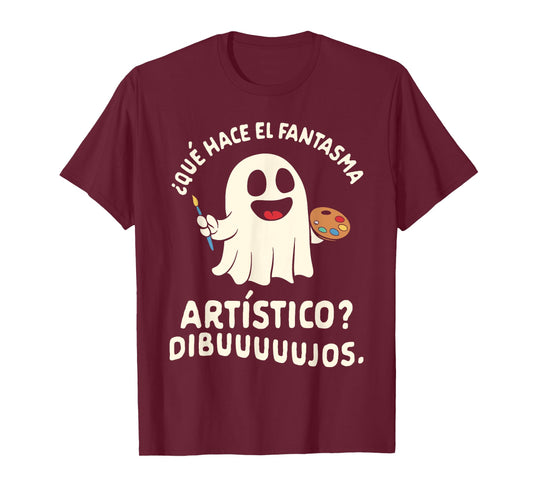 Halloween Spanish Teacher Que Hace El Fantasma Artistico Men Women T-Shirt