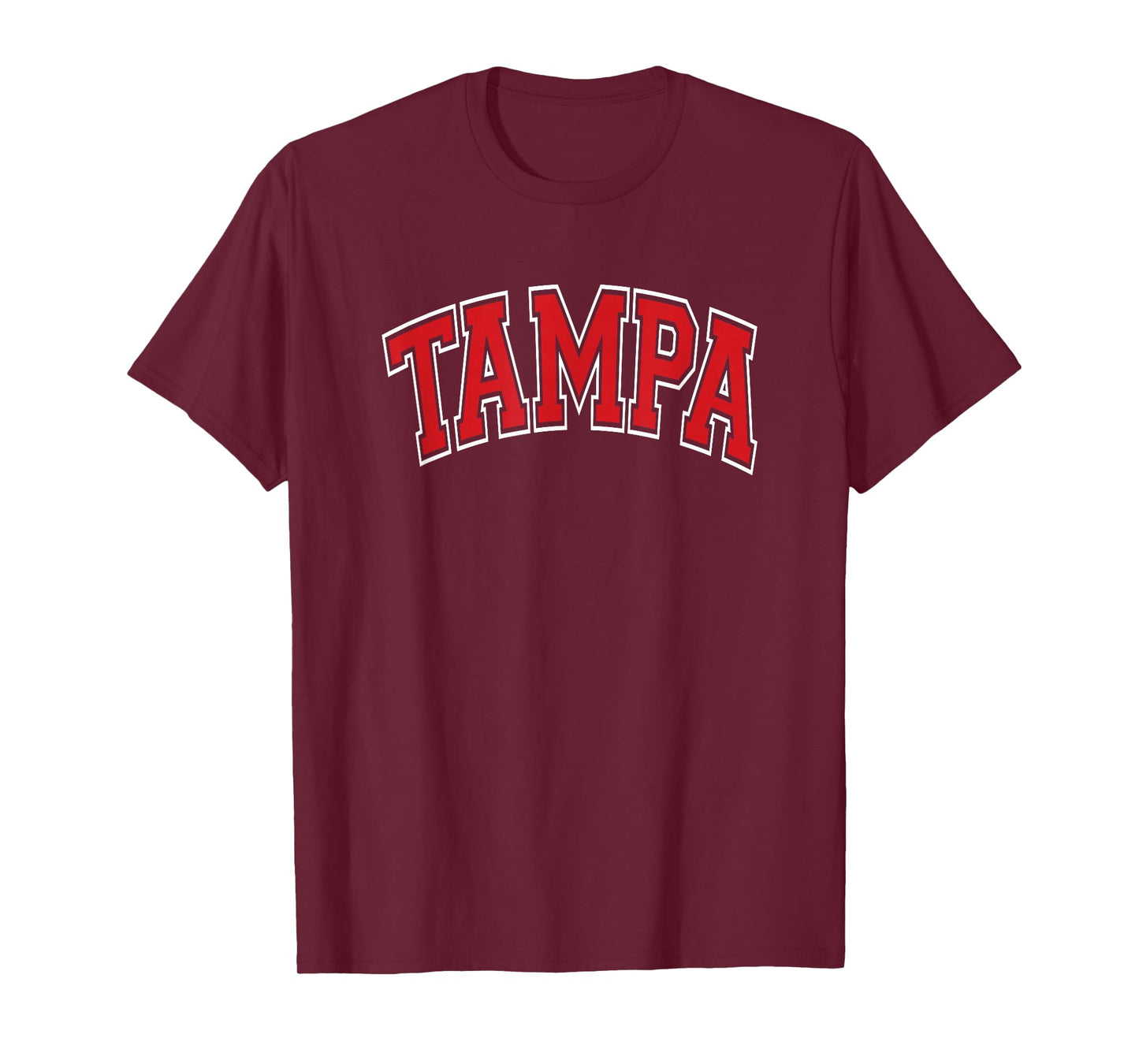 133 Apparel Tampa FL Tampa Arched Red Text T-Shirt