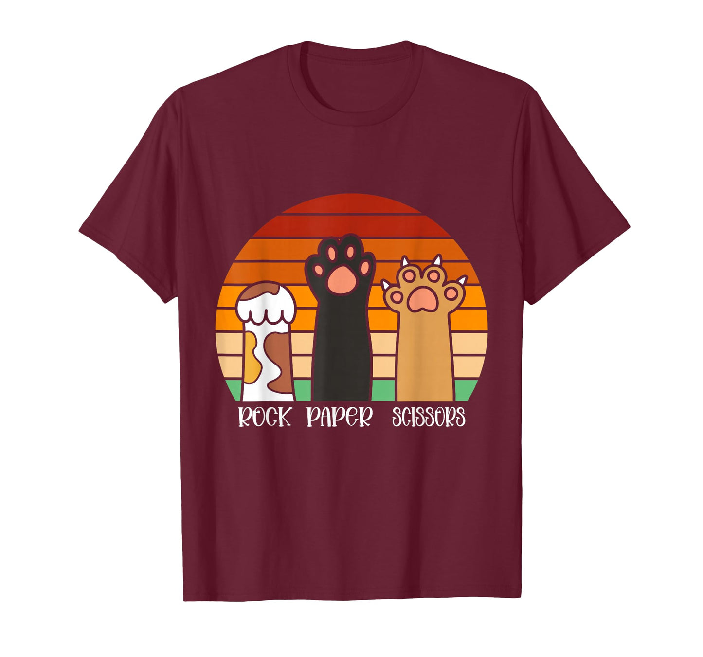 Rock Paper Scissors Game Kitten Lover Animal Paws Cat T-Shirt