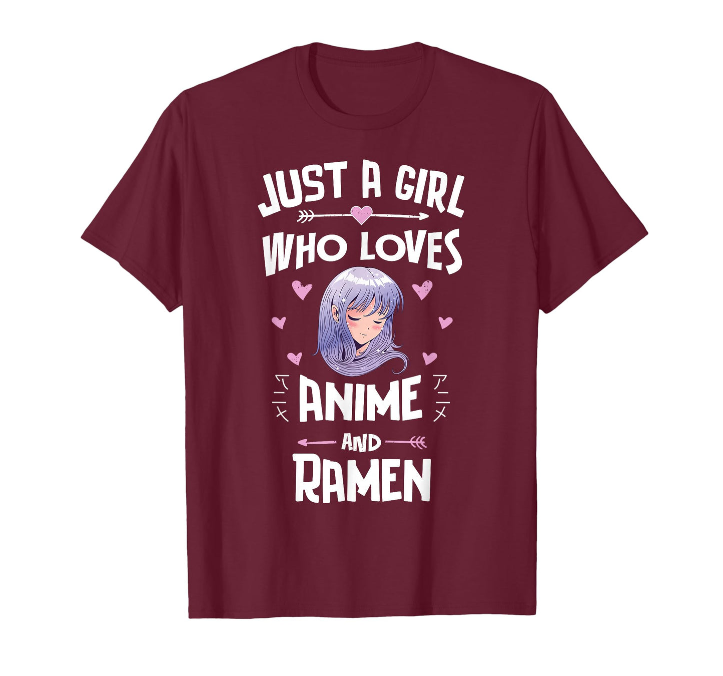 Just A Girl Who Loves Anime and Ramen Women Girls T-Shirt