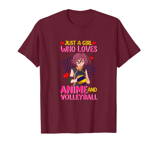 Just A Girl Who Loves Anime and Volleyball - Kawaii T-Shirt