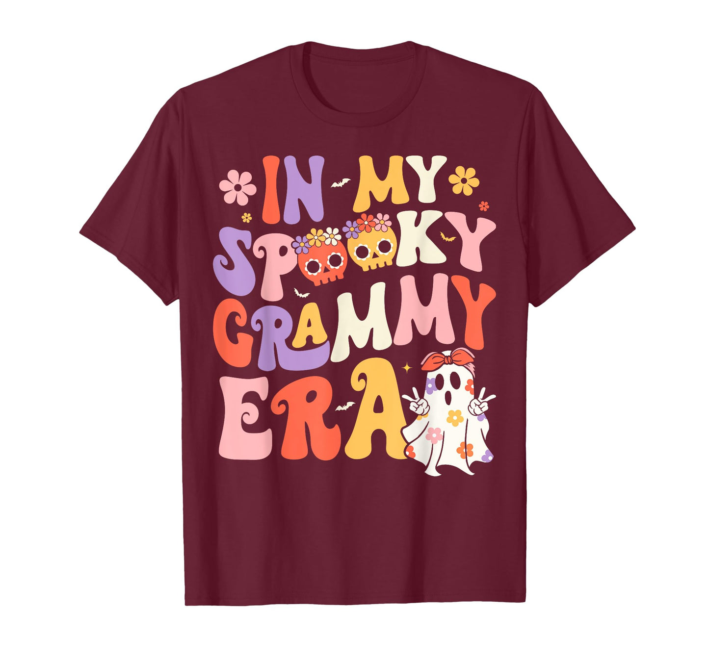 In My Spooky Grammy Era Groovy Ghost Halloween Grandma T-Shirt