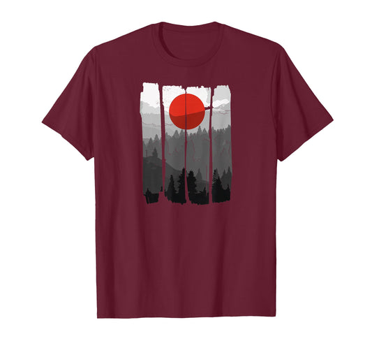 Japanese Sunrise Art Nature Japan Holiday T-Shirt
