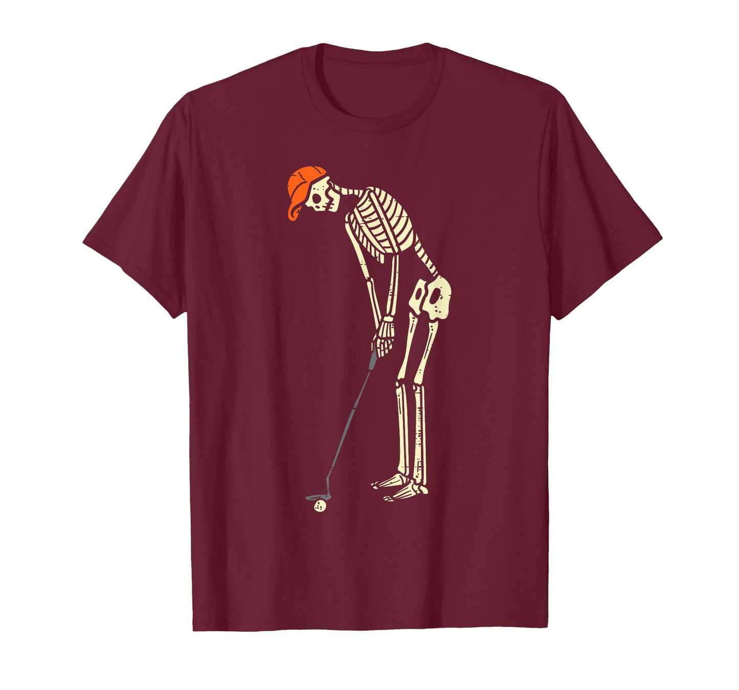 Skeleton Golf Funny Halloween Golfing Sports Golfer Men T-Shirt