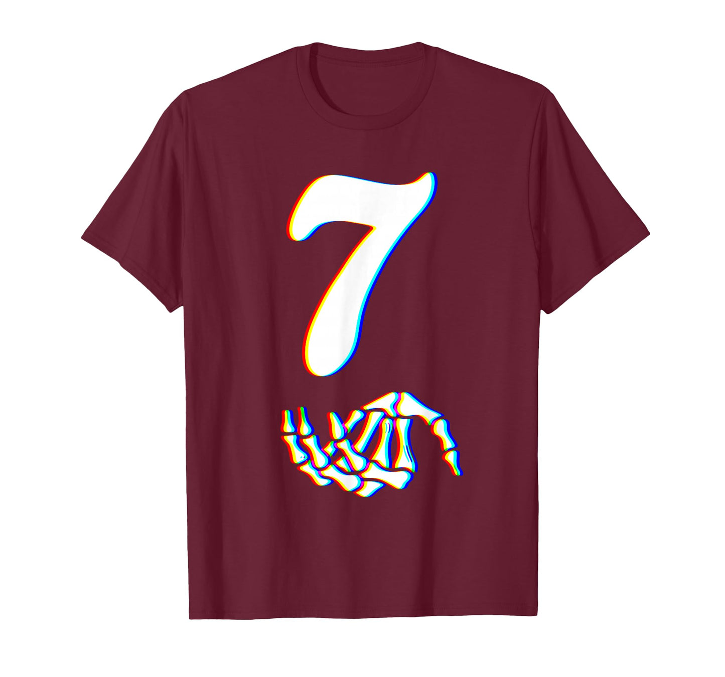 Number 7 Matching 67 Meme Skeleton Hand Halloween Costume T-Shirt