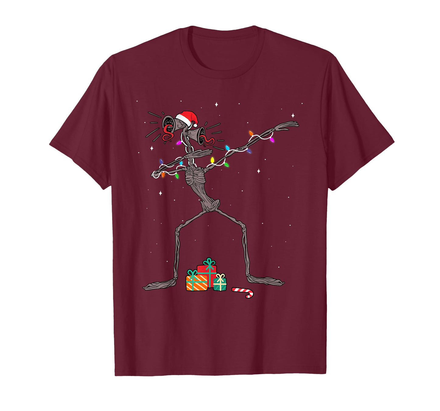 Funny dabbing Siren Head christmas lights kids meme T-Shirt