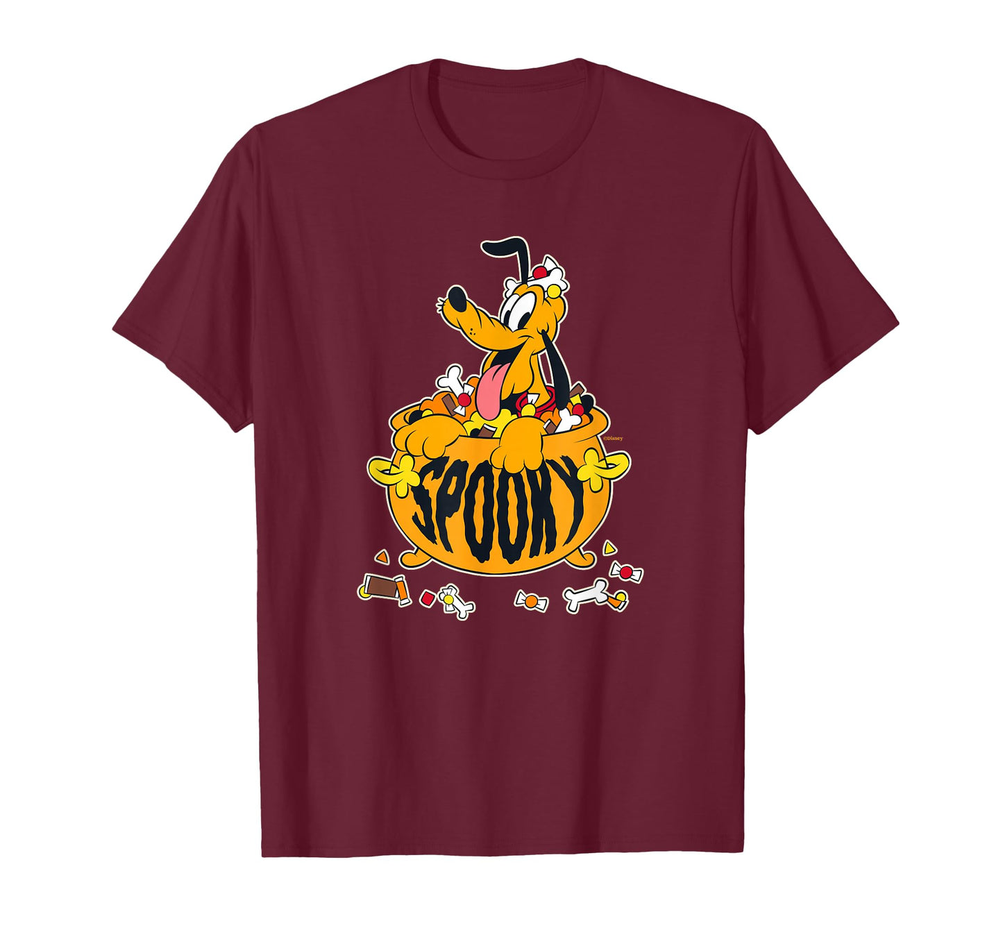 Disney Pluto Happy Halloween Spooky Cauldron with Candy T-Shirt