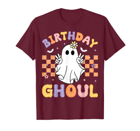 Birthday Ghoul Ghost Groovy Funny Halloween Birthday Party T-Shirt