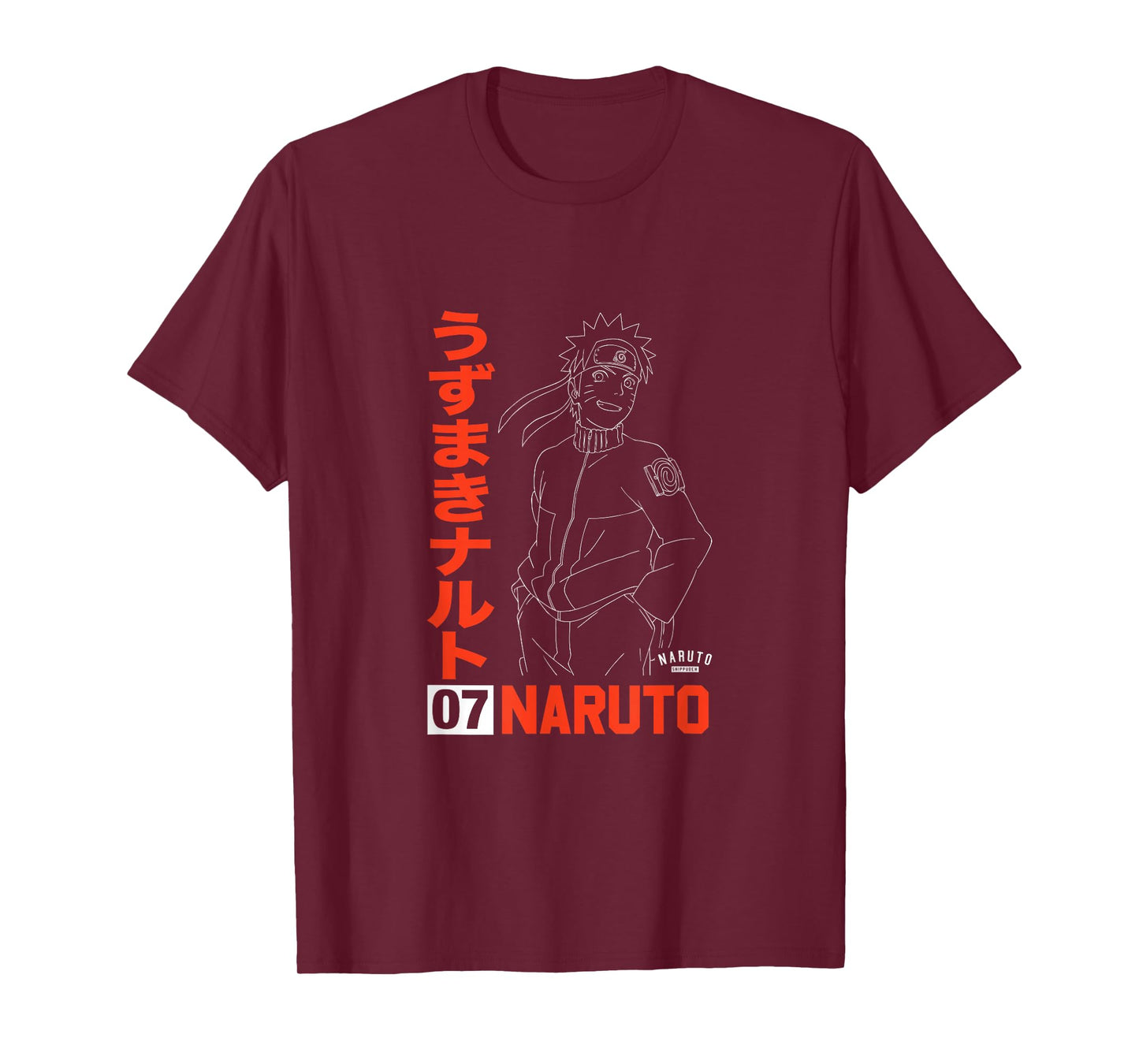 Naruto Naruto Shippuden Uzumaki Line Art T-Shirt - Unisex-Adult, Black, Small, Short Sleeve, T-Shirt, Anime