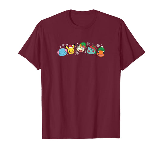 Pokémon - Festive Faces Holiday Snowflake Fun T-Shirt