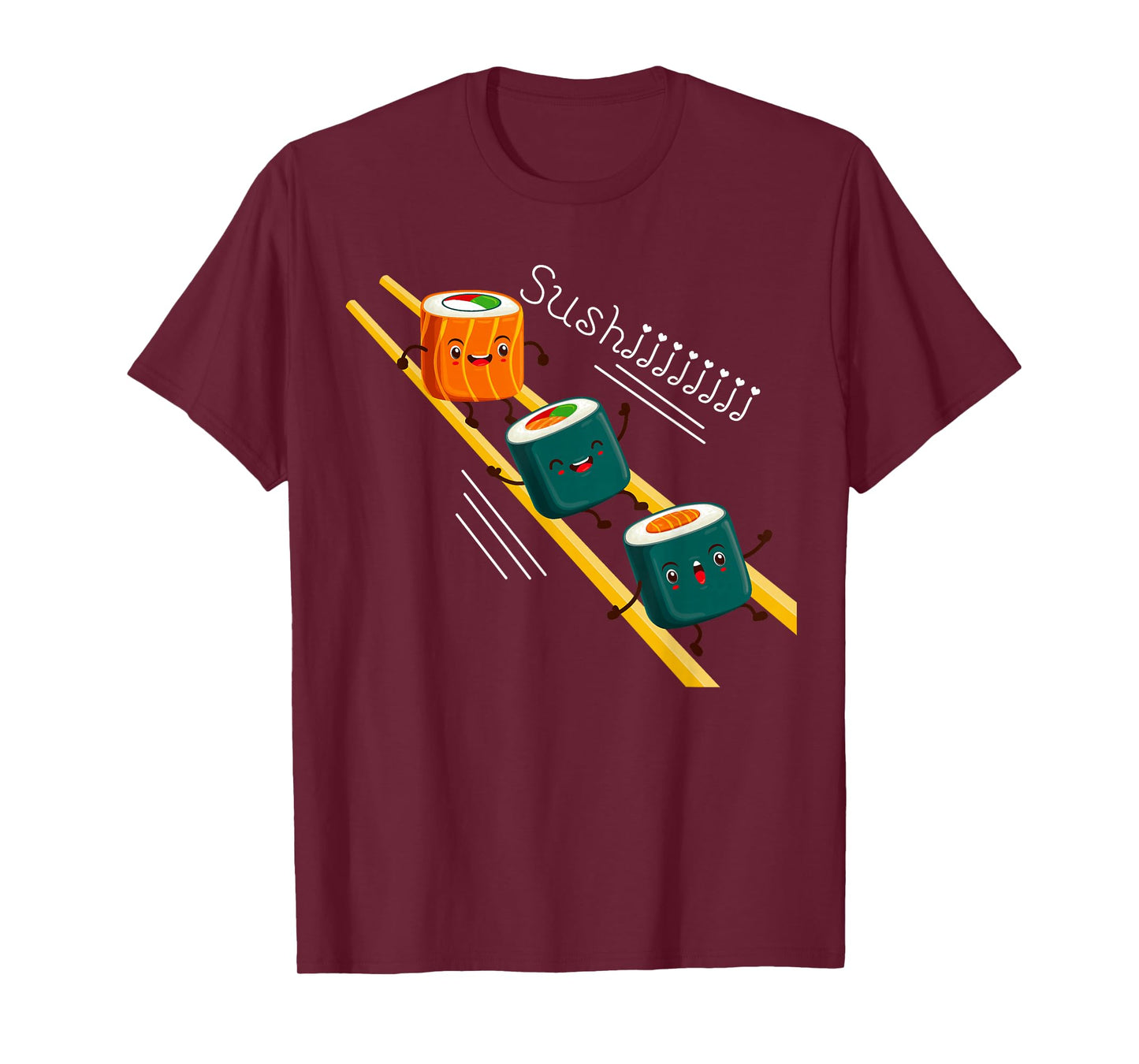 Funny Happy Cute Sushi Anime character Kawaii Japaneses Food T-Shirt