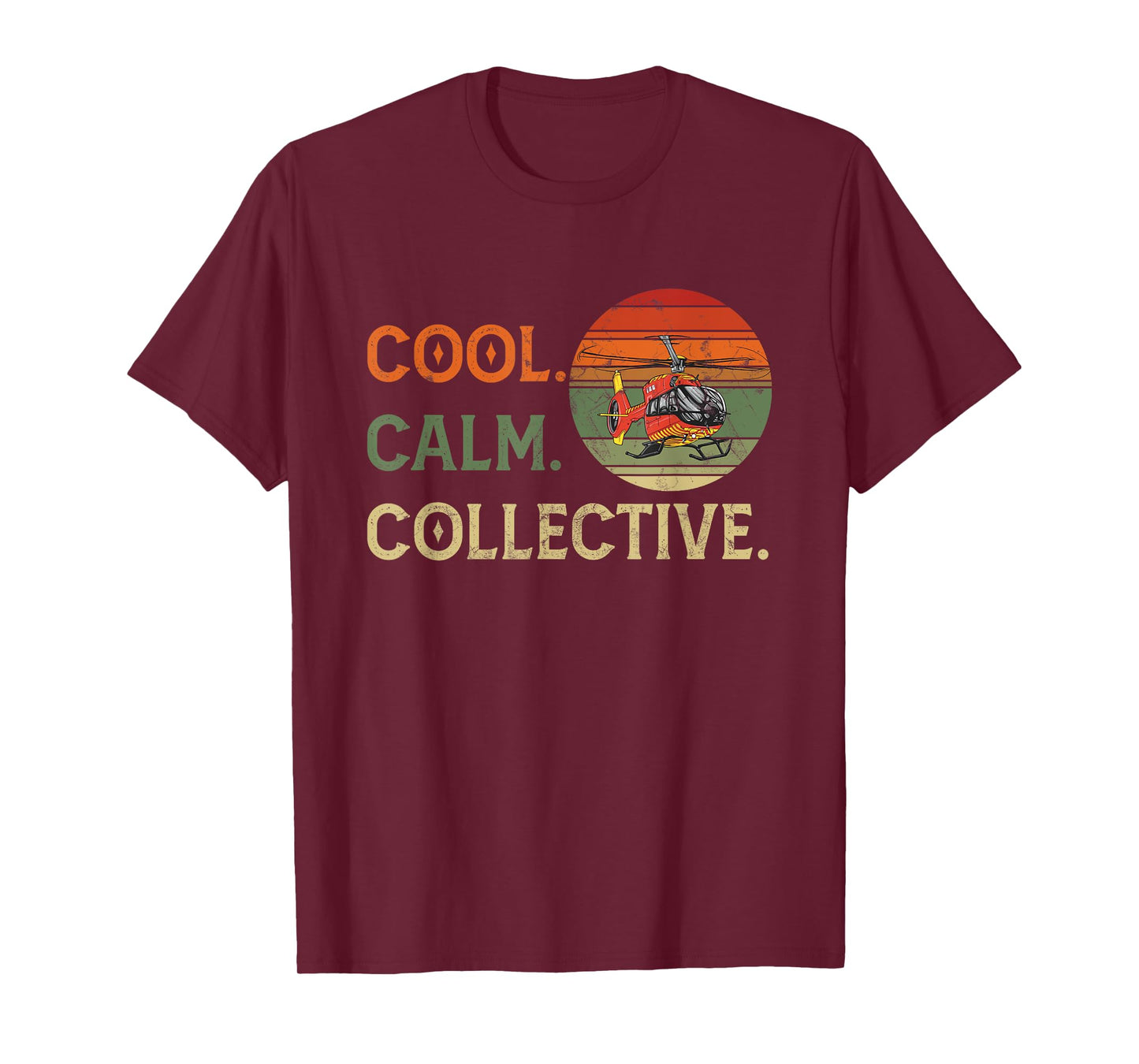 Cool Calm Collective for Helicopter Pilots Vintage Sunset T-Shirt
