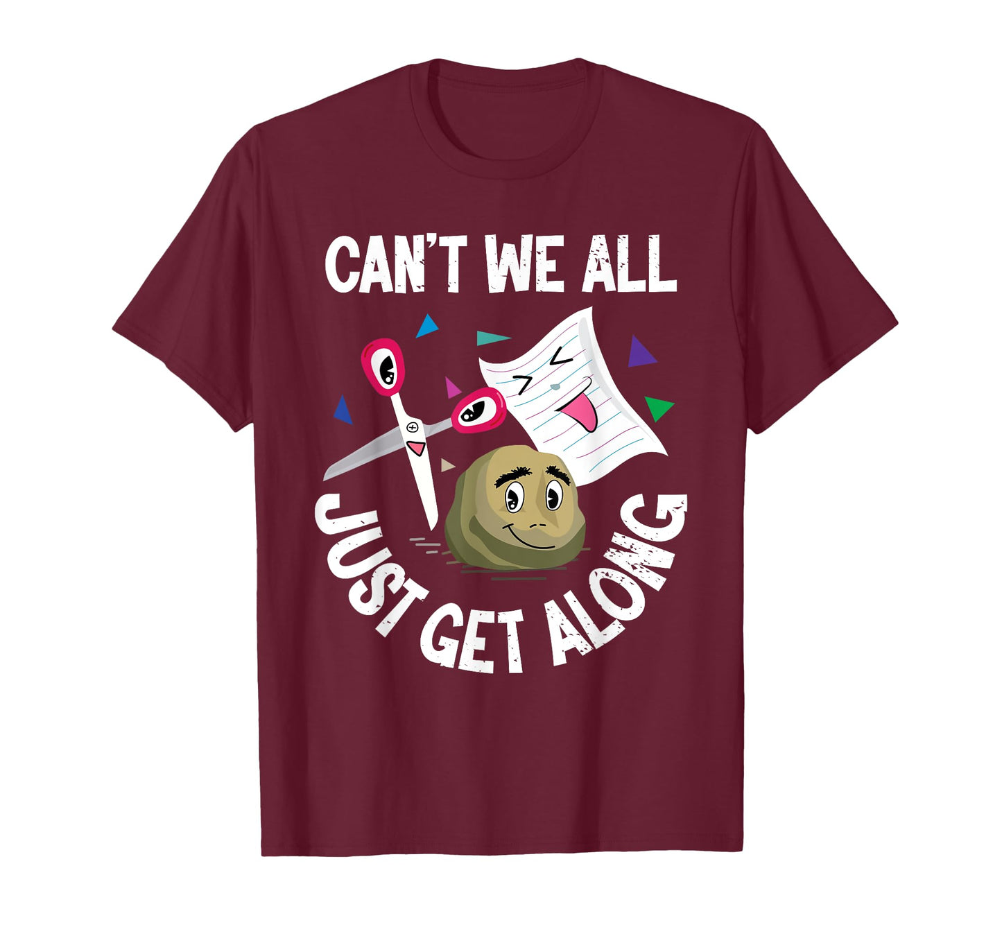 Can't We All Just Get Along Funny Rock Paper Scissors Gifts T-Shirt