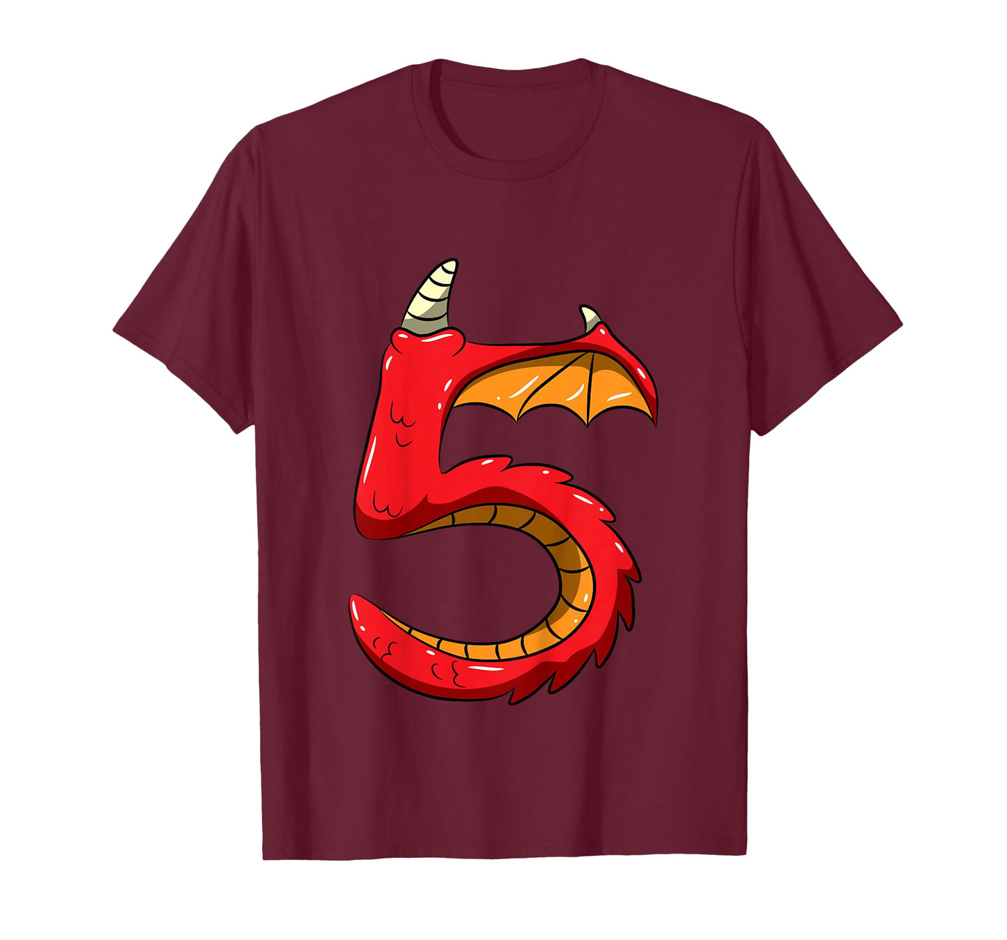 5 Years Old Birthday Tee 5th Birthday Little Monster Dragon T-Shirt