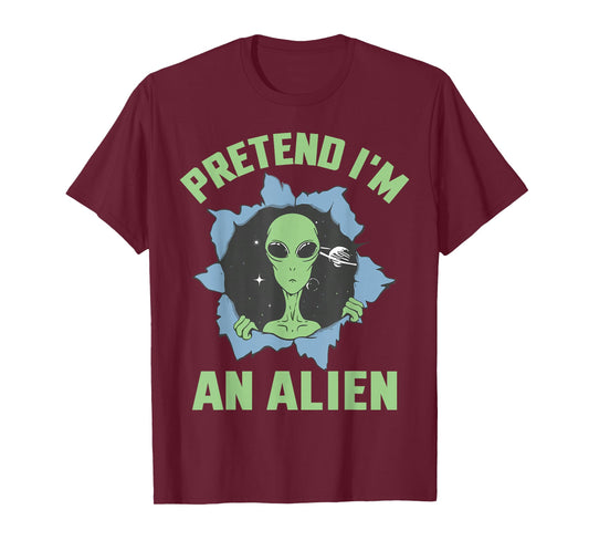 Pretend I'm an Alien Funny Lazy Alien Halloween Costume T-Shirt