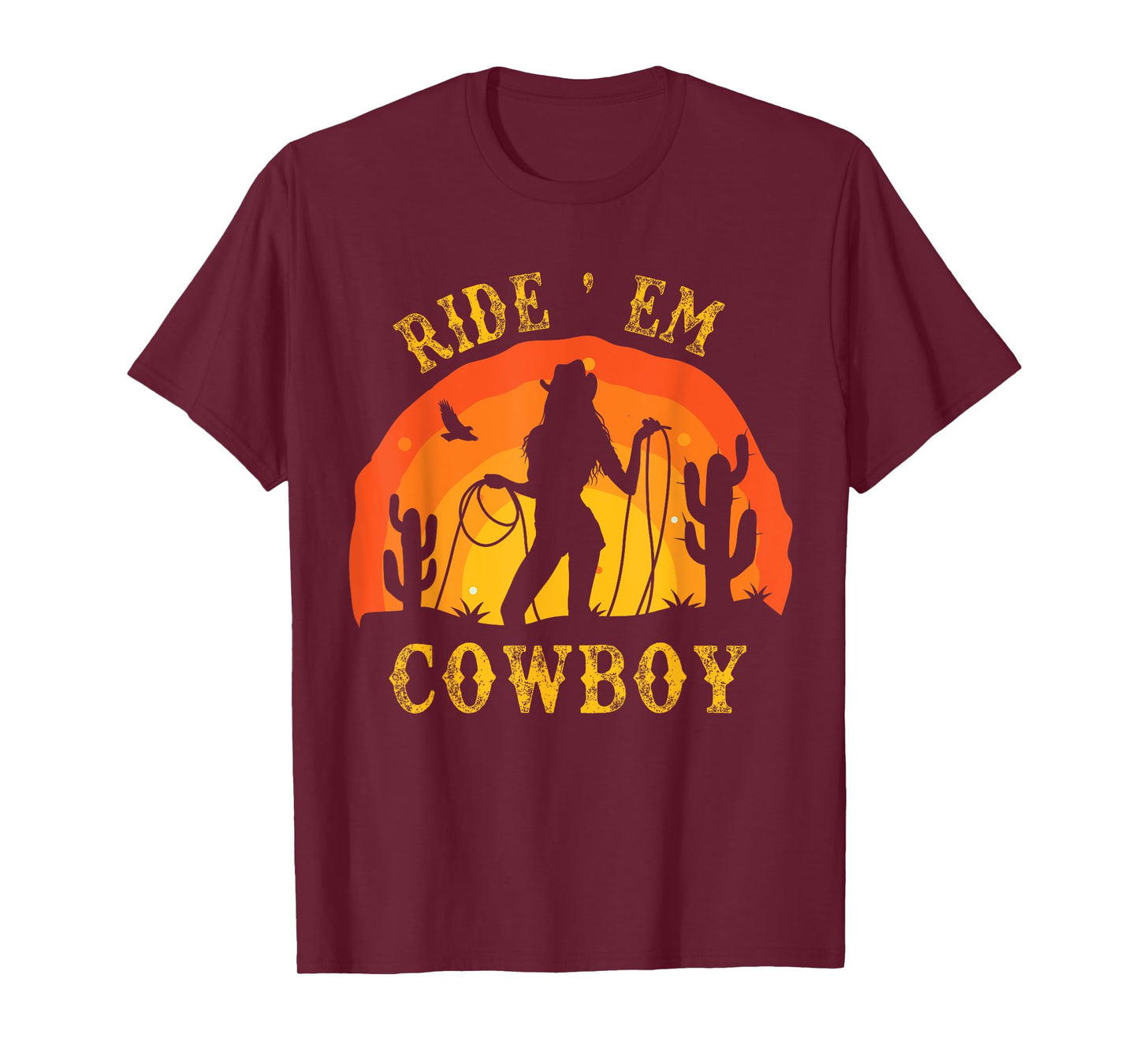 Ride Em Cowboy Rodeo Horse Retro Sexy Cowgirls Funny Western T-Shirt