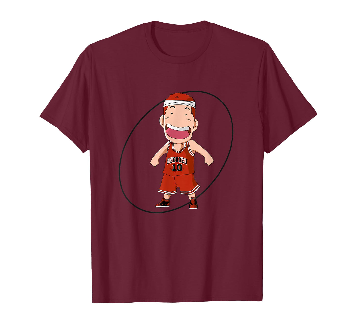 BOKCHU Men's Hanamichi Sakuragi Anime Basketball T-Shirt, Black, Small