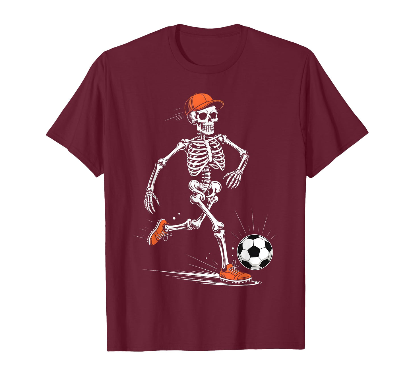 Funny Skeleton Soccer Men Boys Kids Halloween Costume T-Shirt
