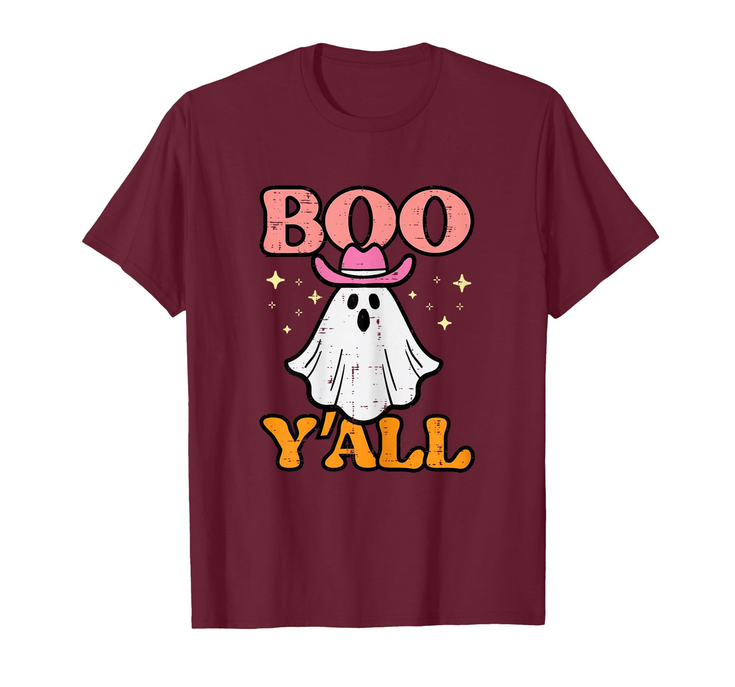 Halloween Boo Yall Ghost Cowgirl Costume Girls Kids Women T-Shirt