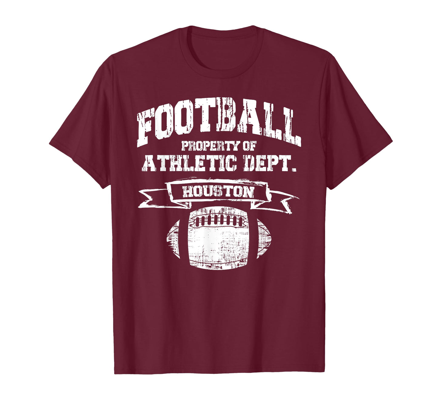 Houston Football Property Of Athletic Dept. Retro Grunge Tee T-Shirt