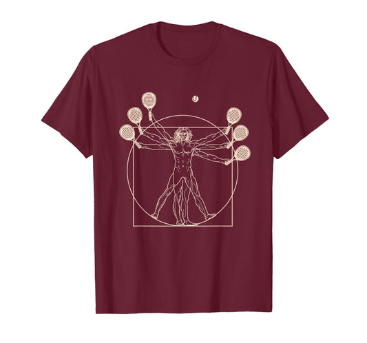 Vitruvian Man Padel Tennis Paddle Paddle Tennis Player T-Shirt