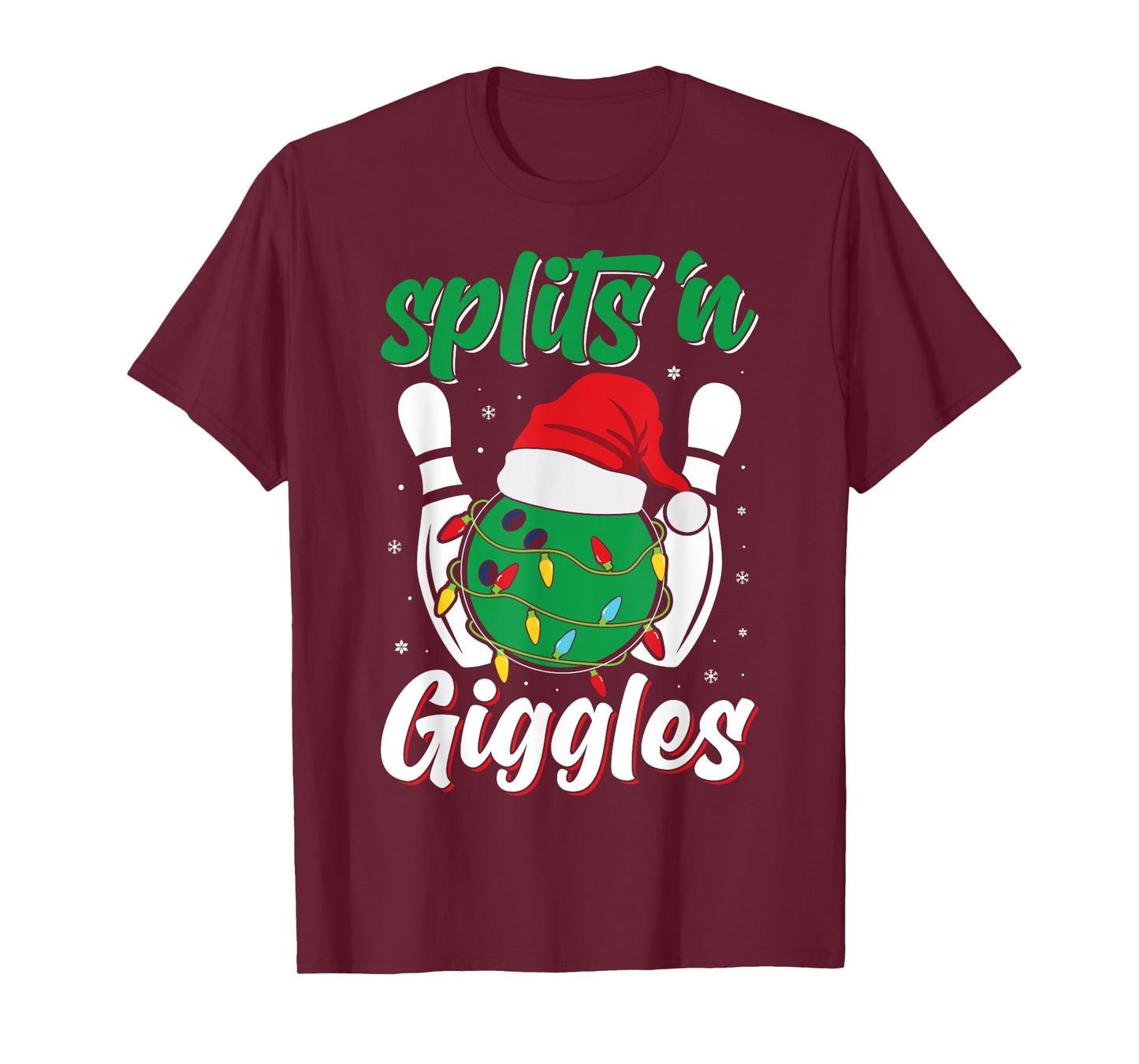 Funny Splits 'n Giggles Bowling Player Christmas Bowler T-Shirt