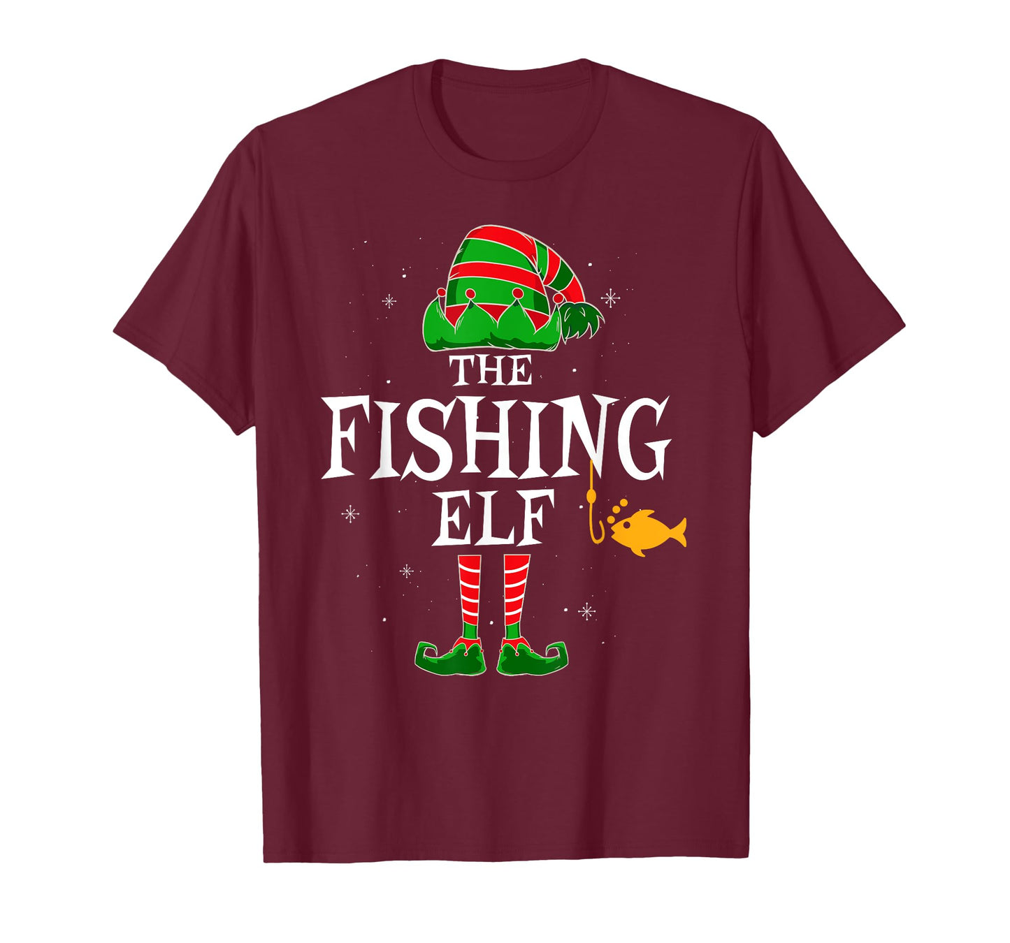 The Fishing Elf Group Matching Family Christmas Fisher Funny T-Shirt