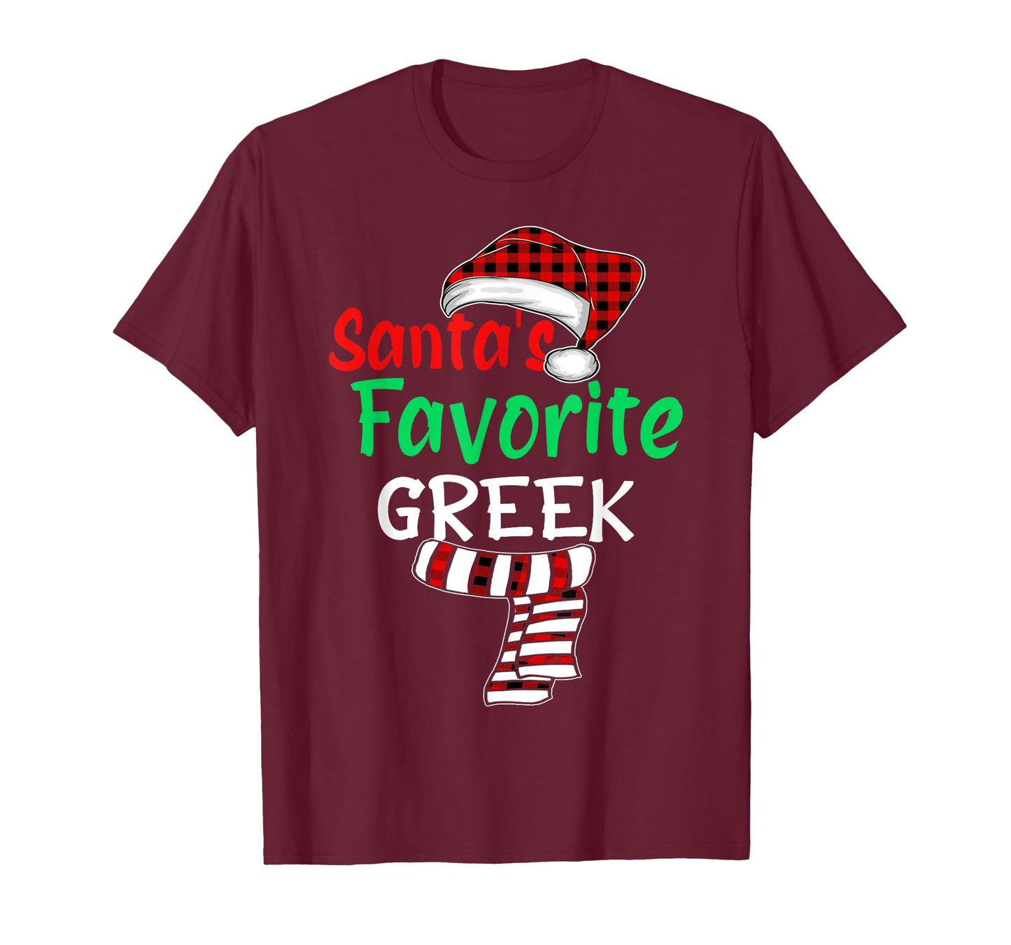 Christmas Pajamas Santa Claus Shirt, Santa's Favorite Greek T-Shirt
