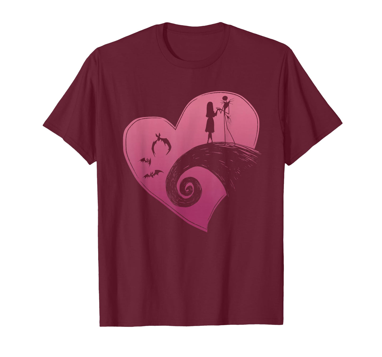 Disney The Nightmare Before Christmas Jack and Sally Heart T-Shirt
