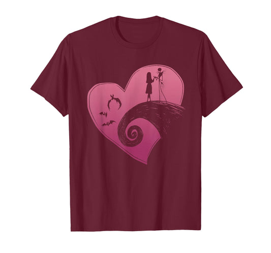 Disney The Nightmare Before Christmas Jack and Sally Heart T-Shirt