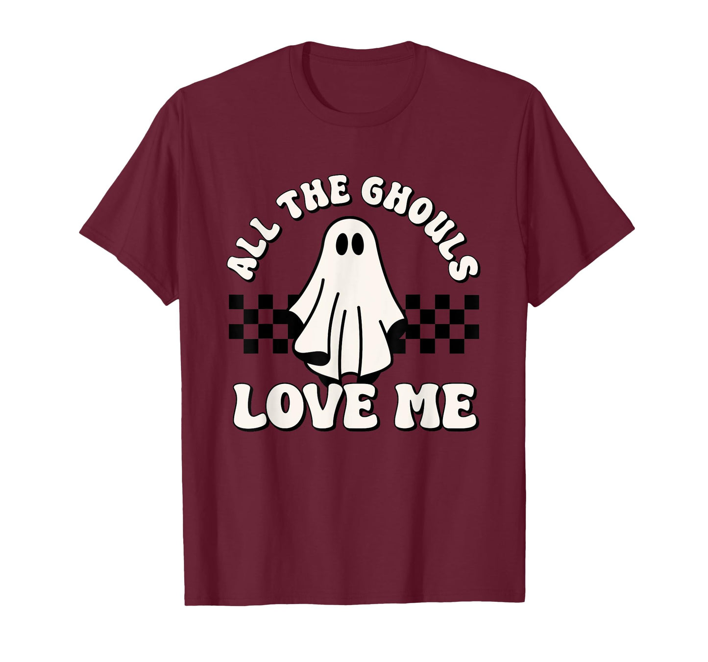 Boys Halloween Ghost Retro Groovy All The Ghouls Love Me T-Shirt