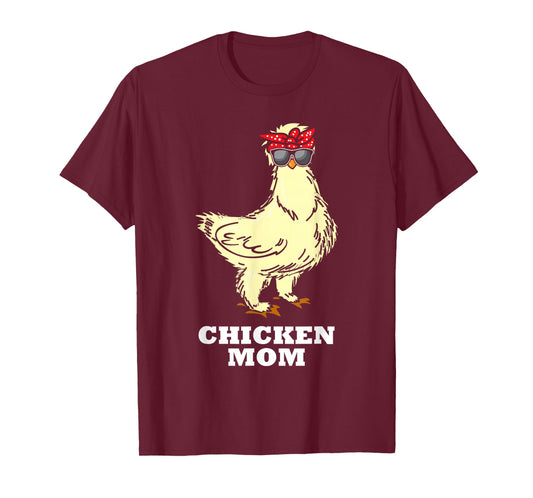 Silkie Chicken Mom Gift Cute Sunglasses Animal T-Shirt