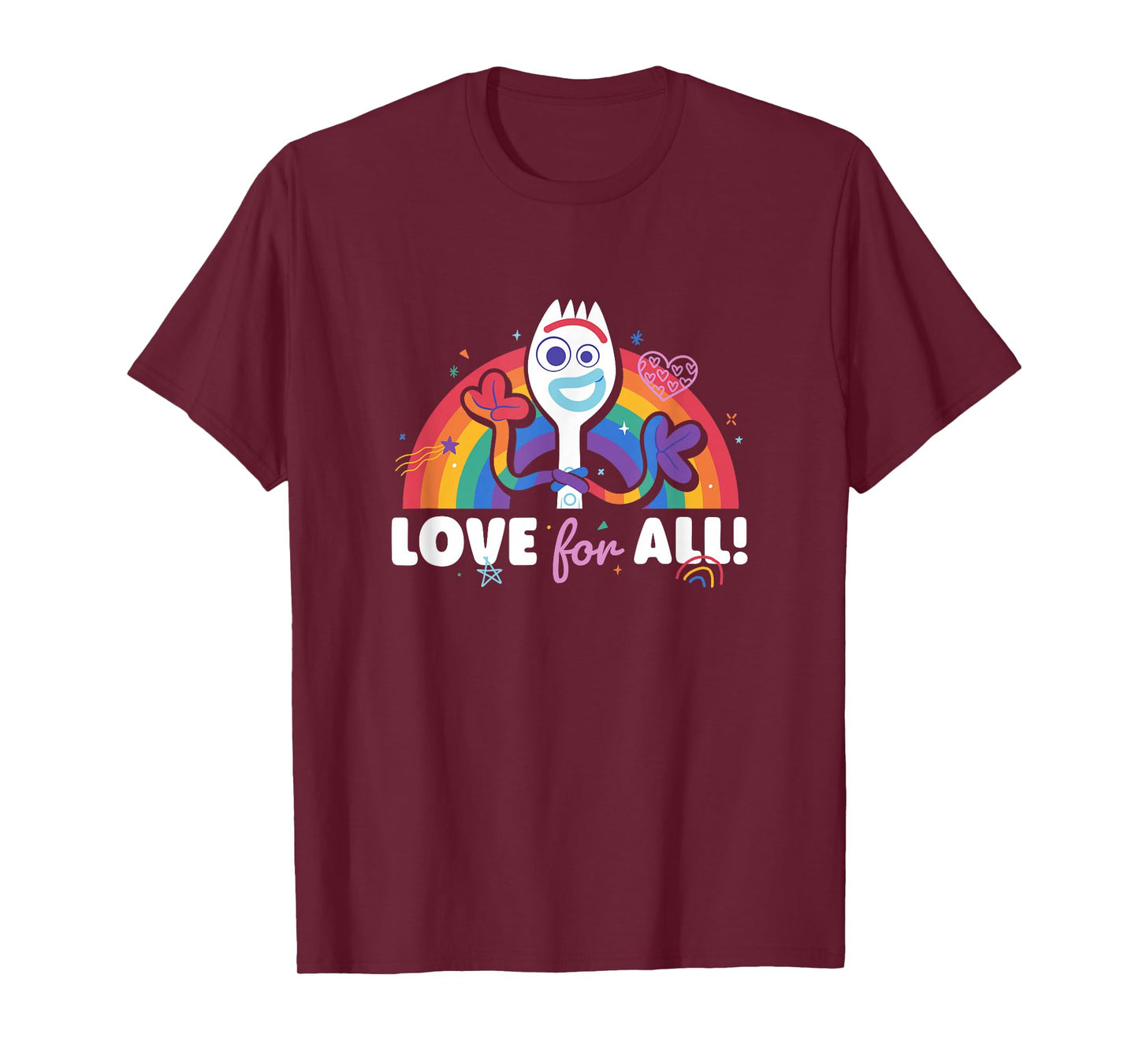 Disney Pixar Toy Story 4 Rainbow Forky Love for All T-Shirt
