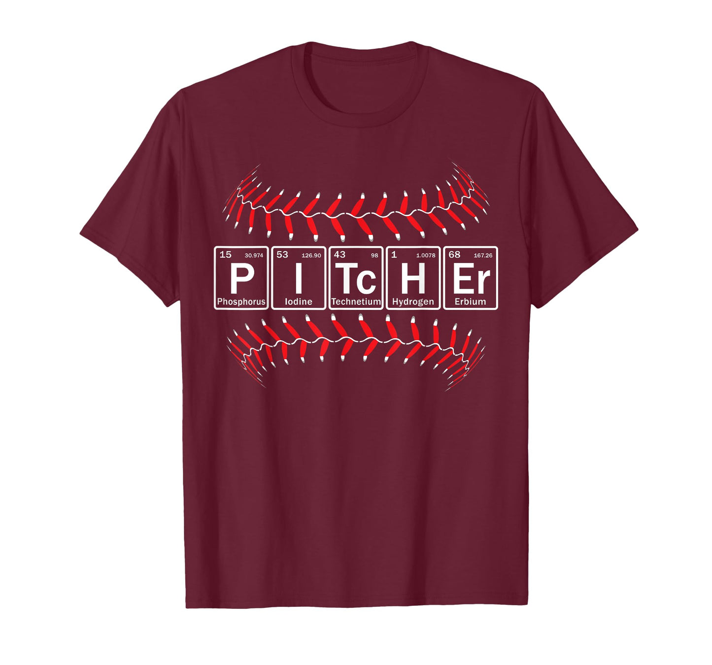 Baseball Pitcher in Periodic Table Elements T-Shirt
