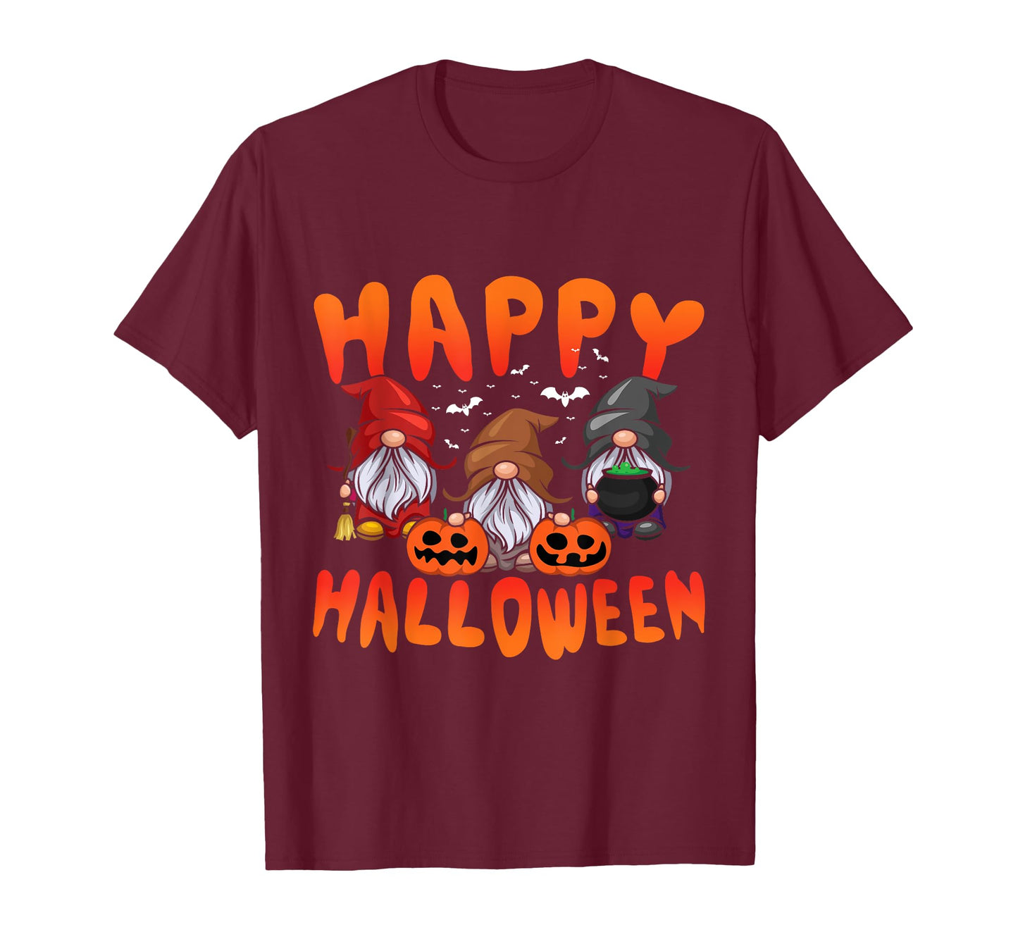 Gnomes Halloween Greeting Holiday Pumpkin Creepy Halloween T-Shirt
