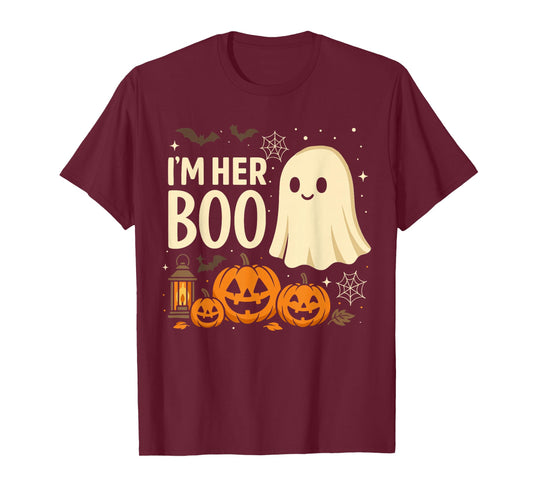 Halloween His and Hers Matching Outfits, Ghost I'm Her Boo T-Shirt