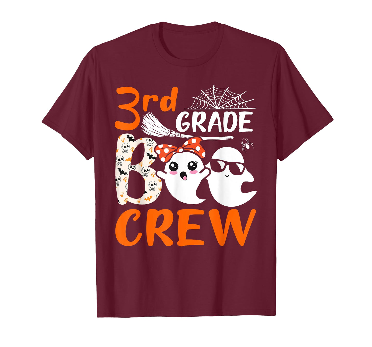 3rd Grade Boo Crew Teachers Students Ghost Halloween T-Shirt for Men Women Kids