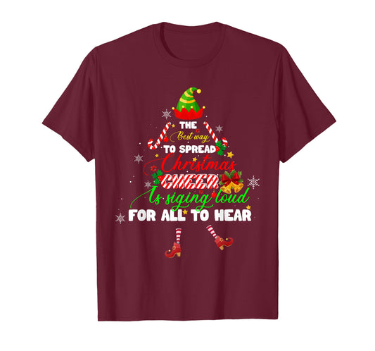 Spread Christmas Cheer is Singing Loud Elf Pajamas Xmas T-Shirt