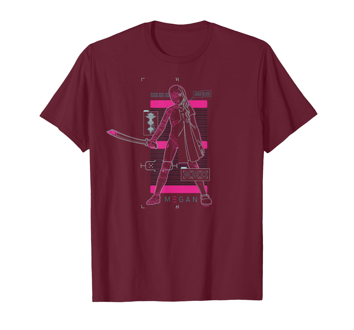 M3GAN Neon Combat Mode Schematic Design T-Shirt