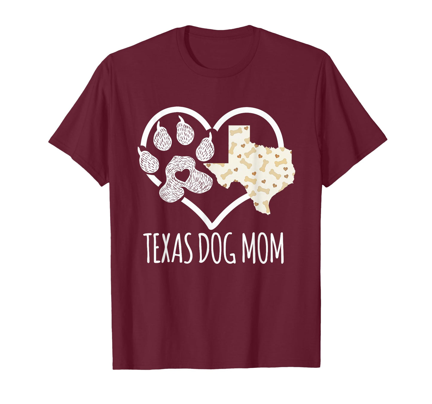 State Of Texas Dog Owner Gifts Women - Cute Texas Dog Mom T-Shirt